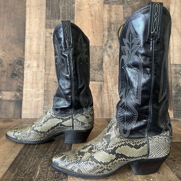 Dan Post Vintage Snakeskin Western Cowboy Boots Womens 7 M - Picture 12 of 12